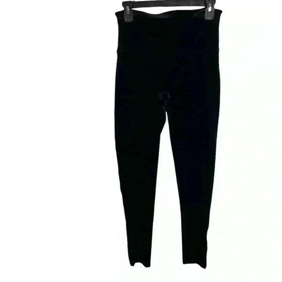 SPANX Black Velvet Tummy Control High Waisted Tights Leggings Size Large - Picture 2 of 11